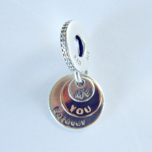 Authentic Pandora You Me Forever Charm 14k 925 Ale NWT - Picture 6 of 9